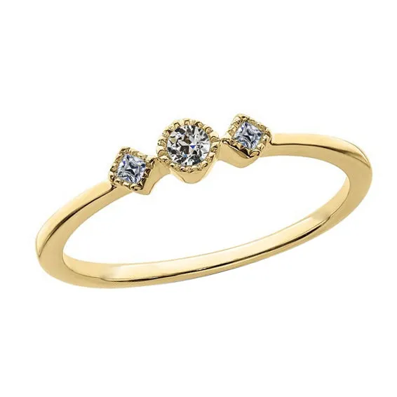 HarryChadEntcom Rings 3 Stone Ring Cushion Round Old Miner Genuine Natural Earth Mined Diamond Bezel Set 1 Carat HarryChadEntcom Rings 3 Stone Ring Cushion Round Old Miner Genuine Natural Earth Mined Diamond Bezel Set 1 Carat