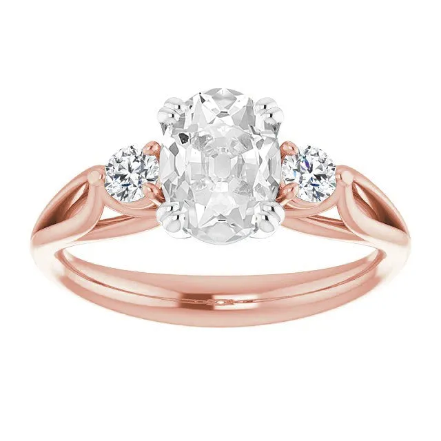 HarryChadEntcom Rings 3 Stone Round Oval Old Miner Natural Earth Mined Diamond Ring Split Shank 575 Carats HarryChadEntcom Rings 3 Stone Round Oval Old Miner Natural Earth Mined Diamond Ring Split Shank 575 Carats