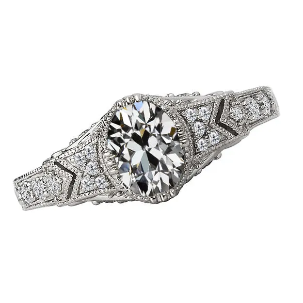 HarryChadEntcom Rings Antique Style Round Oval Old Miner Natural Earth Mined Diamond Ring Milgrain 450 Carats HarryChadEntcom Rings Antique Style Round Oval Old Miner Natural Earth Mined Diamond Ring Milgrain 450 Carats