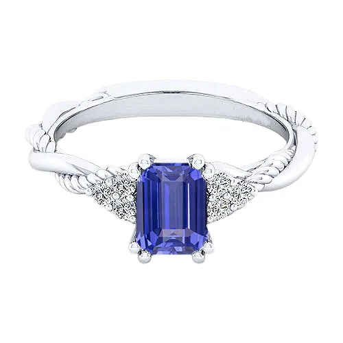 HarryChadEntcom Rings Blue Sapphire Gemstone Ring Twisted Rope Style Natural Earth Mined Diamonds 2 Carats HarryChadEntcom Rings Blue Sapphire Gemstone Ring Twisted Rope Style Natural Earth Mined Diamonds 2 Carats