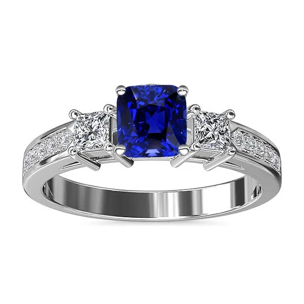 HarryChadEntcom Rings Ceylon Sapphire Gemstone Ring Princess Round Natural Earth Mined Diamonds 250 Carats HarryChadEntcom Rings Ceylon Sapphire Gemstone Ring Princess Round Natural Earth Mined Diamonds 250 Carats