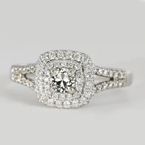 HarryChadEntcom Rings Double Halo Round Old Mine Cut Real Natural Earth Mined Diamond Ring Split Shank 250 Carats HarryChadEntcom Rings Double Halo Round Old Mine Cut Real Natural Earth Mined Diamond Ring Split Shank 250 Carats