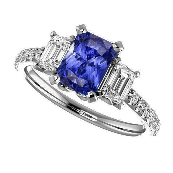 HarryChadEntcom Rings Gold Emerald Natural Earth Mined Diamond Blue Sapphire Ring With Round Accents 350 Carats HarryChadEntcom Rings Gold Emerald Natural Earth Mined Diamond Blue Sapphire Ring With Round Accents 350 Carats