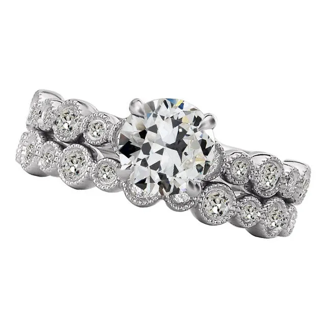 HarryChadEntcom Rings Ladies Engagement Ring Set Old Mine Cut Real Natural Earth Mined Diamond Vintage Style 5 Carats HarryChadEntcom Rings Ladies Engagement Ring Set Old Mine Cut Real Natural Earth Mined Diamond Vintage Style 5 Carats