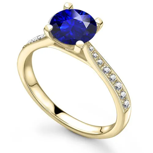 HarryChadEntcom Rings Ladies Natural Earth Mined Diamond Blue Sapphire Engagement Ring Yellow Gold 250 Carats HarryChadEntcom Rings Ladies Natural Earth Mined Diamond Blue Sapphire Engagement Ring Yellow Gold 250 Carats