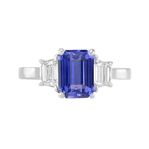 HarryChadEntcom Rings Ladies Three Stone Emerald Ceylon Sapphire Ring 250 Carats White Gold HarryChadEntcom Rings Ladies Three Stone Emerald Ceylon Sapphire Ring 250 Carats White Gold