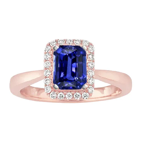 HarryChadEntcom Rings Natural Earth Mined Diamond Halo Emerald Ceylon Sapphire Ring Tapered Shank 3 Carats Gold HarryChadEntcom Rings Natural Earth Mined Diamond Halo Emerald Ceylon Sapphire Ring Tapered Shank 3 Carats Gold