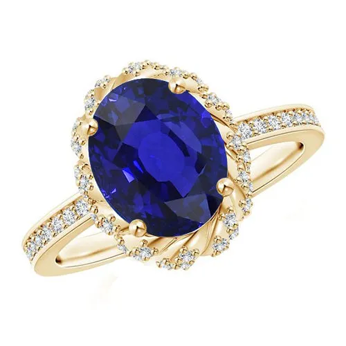 HarryChadEntcom Rings Oval Halo Gemstone Ring Blue Sapphire Pave Natural Earth Mined Diamond Yellow Gold 7 Carat HarryChadEntcom Rings Oval Halo Gemstone Ring Blue Sapphire Pave Natural Earth Mined Diamond Yellow Gold 7 Carat