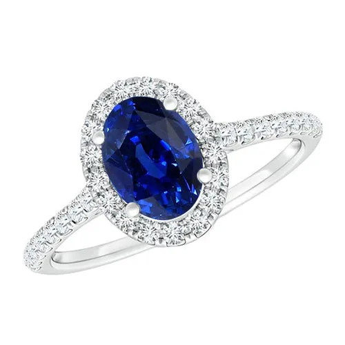 HarryChadEntcom Rings Oval Natural Earth Mined Diamond Halo Ring Blue Sapphire With Accents 6 Carats White Gold HarryChadEntcom Rings Oval Natural Earth Mined Diamond Halo Ring Blue Sapphire With Accents 6 Carats White Gold