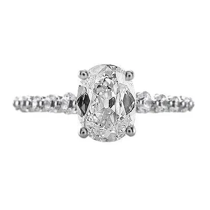 HarryChadEntcom Rings Oval Old Miner Real Natural Earth Mined Diamond Solitaire Ring With Accents Jewelry 3 Carats HarryChadEntcom Rings Oval Old Miner Real Natural Earth Mined Diamond Solitaire Ring With Accents Jewelry 3 Carats
