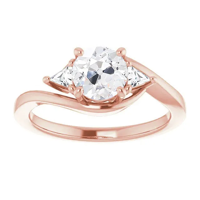 HarryChadEntcom Rings Rose Gold 3 Stone Ring Old Mine Real Natural Earth Mined Diamonds Twisted Style 3 Carats HarryChadEntcom Rings Rose Gold 3 Stone Ring Old Mine Real Natural Earth Mined Diamonds Twisted Style 3 Carats