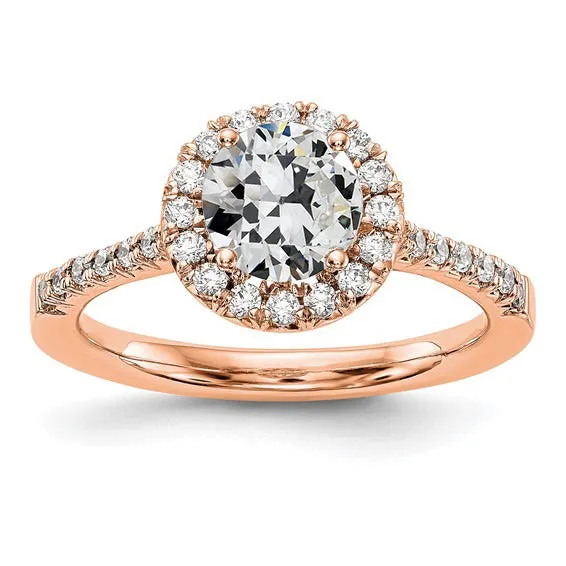 HarryChadEntcom Rings Rose Gold Halo Round Old Miner Natural Earth Mined Diamond Ring With Accents 3 Carats HarryChadEntcom Rings Rose Gold Halo Round Old Miner Natural Earth Mined Diamond Ring With Accents 3 Carats
