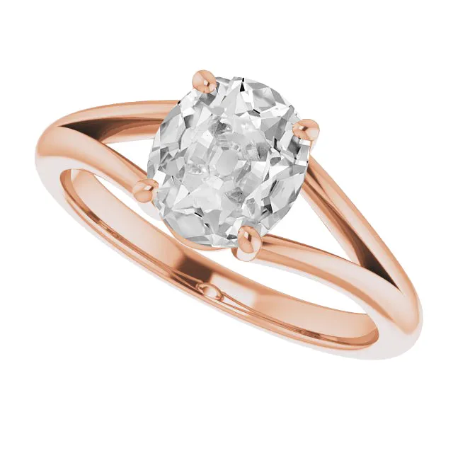 HarryChadEntcom Rings Rose Gold Oval Mined Diamond Old Cut Split Shank Ring 450 Carats HarryChadEntcom Rings Rose Gold Oval Mined Diamond Old Cut Split Shank Ring 450 Carats