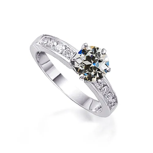 HarryChadEntcom Rings Round Old Mine Cut Genuine Natural Earth Mined Diamond Ring 6 Prong Channel Set 2 Carats HarryChadEntcom Rings Round Old Mine Cut Genuine Natural Earth Mined Diamond Ring 6 Prong Channel Set 2 Carats
