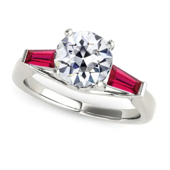 HarryChadEntcom Rings Ruby Diamond Trilogy Ring 320 Carats Old Cut 14K Gold HarryChadEntcom Rings Ruby Diamond Trilogy Ring 320 Carats Old Cut 14K Gold