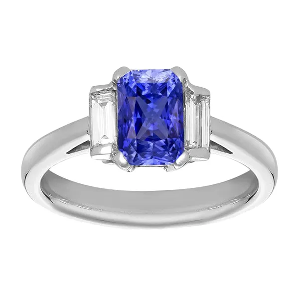 HarryChadEntcom Rings Sapphire Baguette Natural Earth Mined Diamond Anniversary Ring 3 Carat Cathedral Setting HarryChadEntcom Rings Sapphire Baguette Natural Earth Mined Diamond Anniversary Ring 3 Carat Cathedral Setting