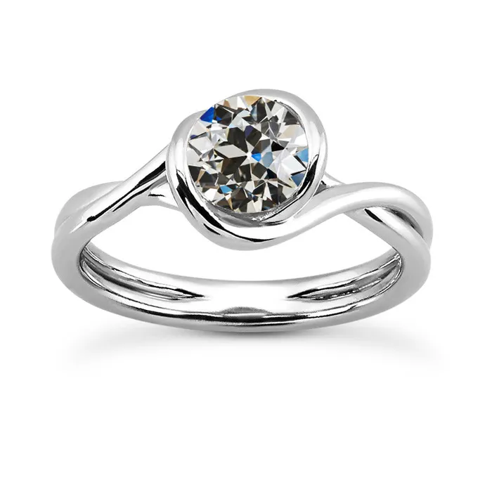 HarryChadEntcom Rings Solitaire Round Old Miner Natural Earth Mined Diamond Ring Twisted Shank 2 Carats Gold HarryChadEntcom Rings Solitaire Round Old Miner Natural Earth Mined Diamond Ring Twisted Shank 2 Carats Gold