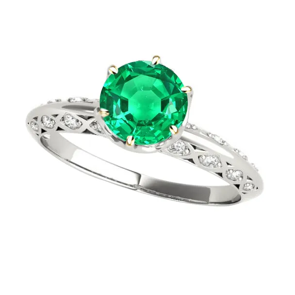 HarryChadEntcom Rings Unique Gemstone Ring Green Emerald Gold 14K