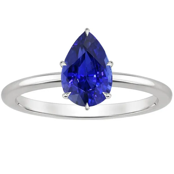 HarryChadEntcom Rings White Gold Gemstone Ring Solitaire Pear Sri Lankan Sapphire 4 Carats HarryChadEntcom Rings White Gold Gemstone Ring Solitaire Pear Sri Lankan Sapphire 4 Carats