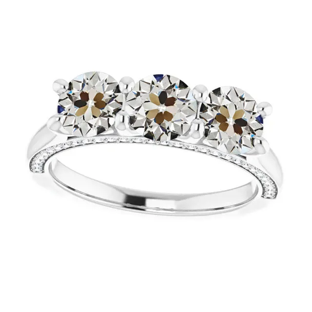 HarryChadEntcom Round Old Miner Real Natural Earth Mined Diamond Engagement Ring 4 Prong Set 7 Carats Rings