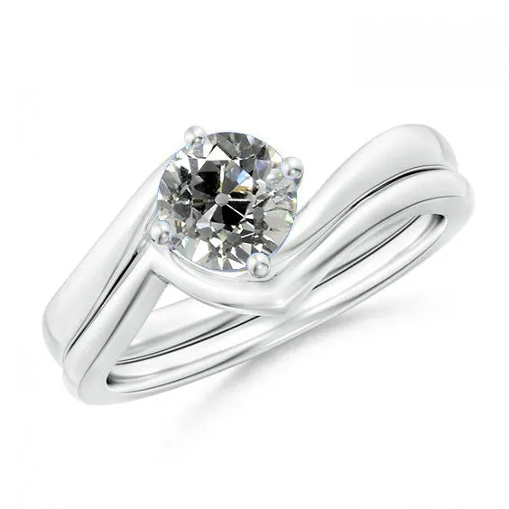 HarryChadEntcom Solitaire Gold Engagement Ring Band Set Round Old Mine Cut 150 Carats Natural Earth Mined Diamond Rings HarryChadEntcom Solitaire Gold Engagement Ring Band Set Round Old Mine Cut 150 Carats Natural Earth Mined Diamond Rings