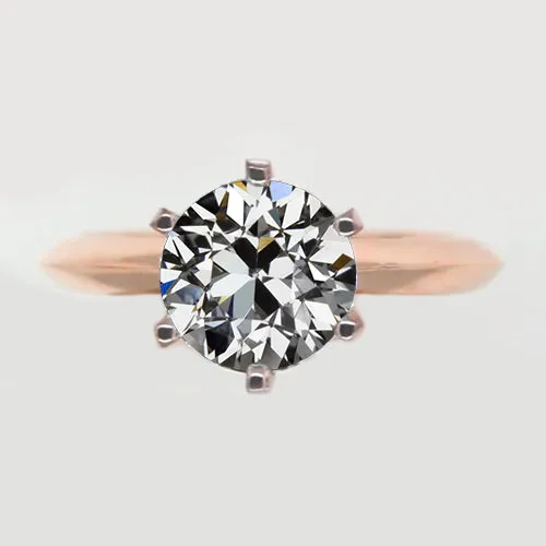 HarryChadEntcom Solitaire Natural Earth Mined Diamond Round Old European Ring 6 Prong Set Two Tone 2 Carats Rings HarryChadEntcom Solitaire Natural Earth Mined Diamond Round Old European Ring 6 Prong Set Two Tone 2 Carats Rings