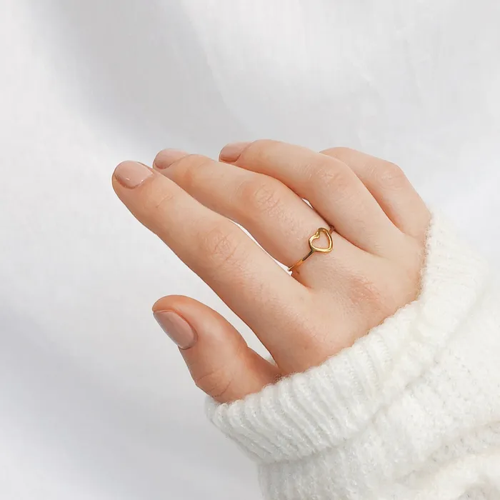 Heart Ring Gold Hey Happiness Rings Heart Ring Gold Hey Happiness Rings
