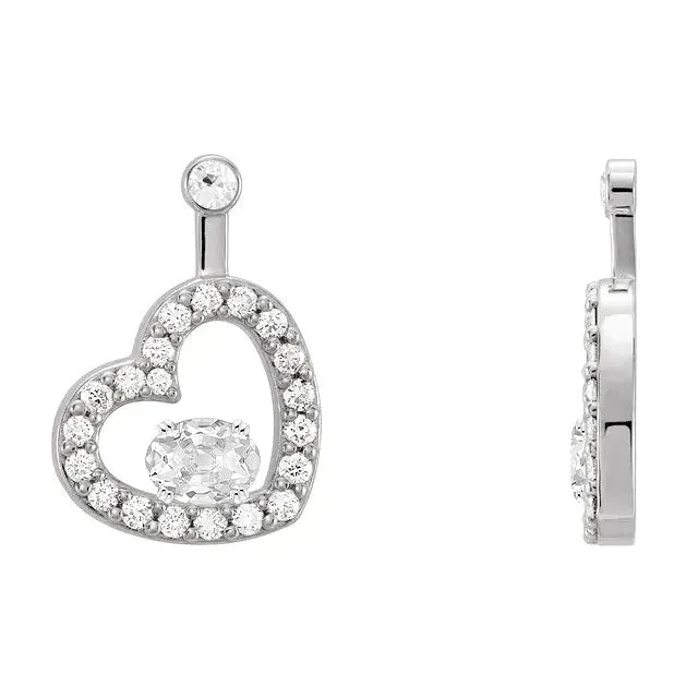 Heart Style Drop Earrings 350 Ct Oval Old Miner Jewelry Natural Diamond HarryChadEntcom Earrings