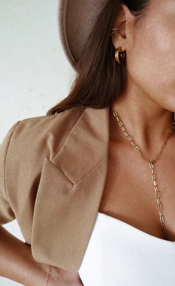 Hey Happiness Earrings Double Curve Hoop Earrings Gold Hey Happiness Earrings Double Curve Hoop Earrings Gold