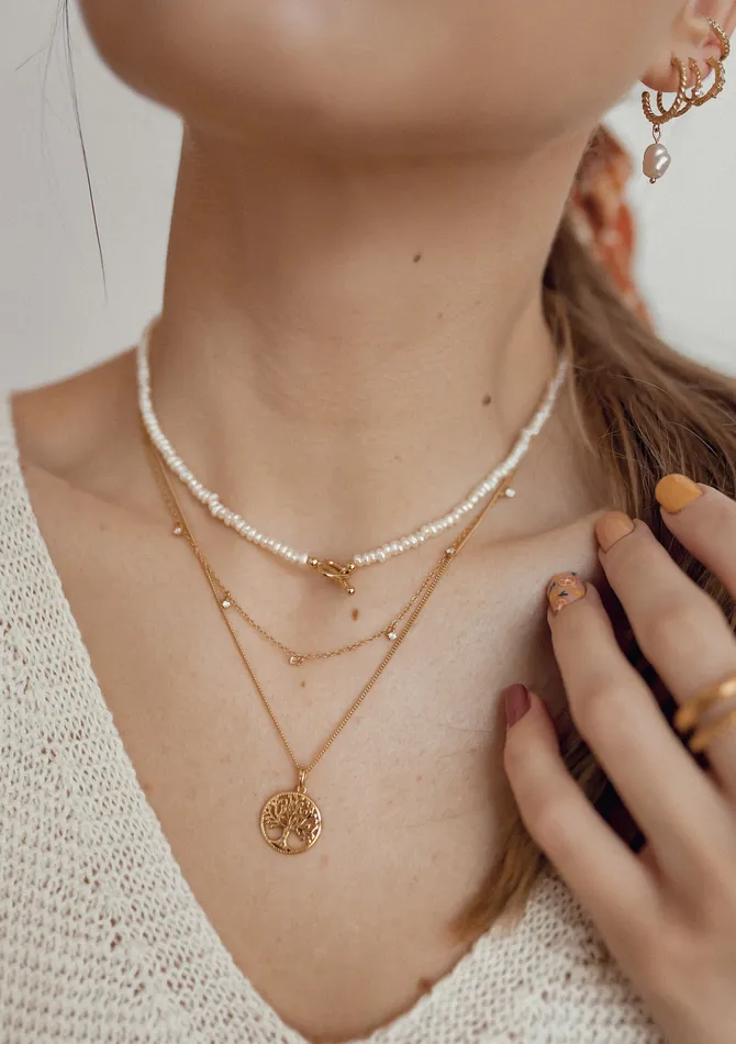 Hey Happiness Necklaces Pearl Heart Sterling Silver Clasp Choker Necklace Gold Hey Happiness Necklaces Pearl Heart Sterling Silver Clasp Choker Necklace Gold