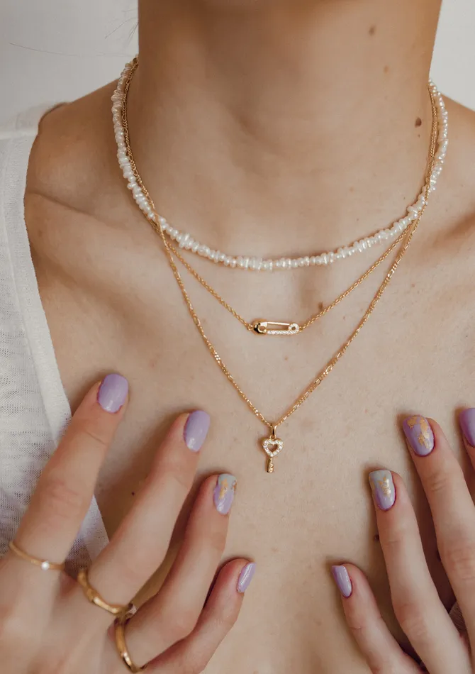 Hey Happiness Necklaces Pearl Heart Sterling Silver Clasp Choker Necklace Gold Hey Happiness Necklaces Pearl Heart Sterling Silver Clasp Choker Necklace Gold