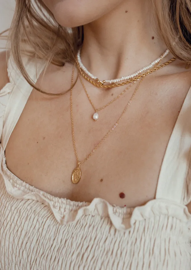 Hey Happiness Necklaces Pearl Heart Sterling Silver Clasp Choker Necklace Gold Hey Happiness Necklaces Pearl Heart Sterling Silver Clasp Choker Necklace Gold