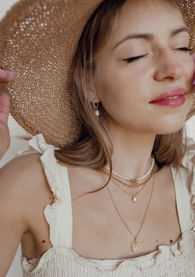 Hey Happiness Necklaces Pearl Heart Sterling Silver Clasp Choker Necklace Gold Hey Happiness Necklaces Pearl Heart Sterling Silver Clasp Choker Necklace Gold