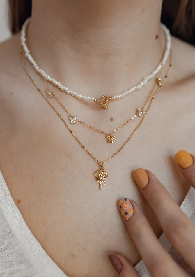 Hey Happiness Necklaces Pearl Heart Sterling Silver Clasp Choker Necklace Gold Hey Happiness Necklaces Pearl Heart Sterling Silver Clasp Choker Necklace Gold
