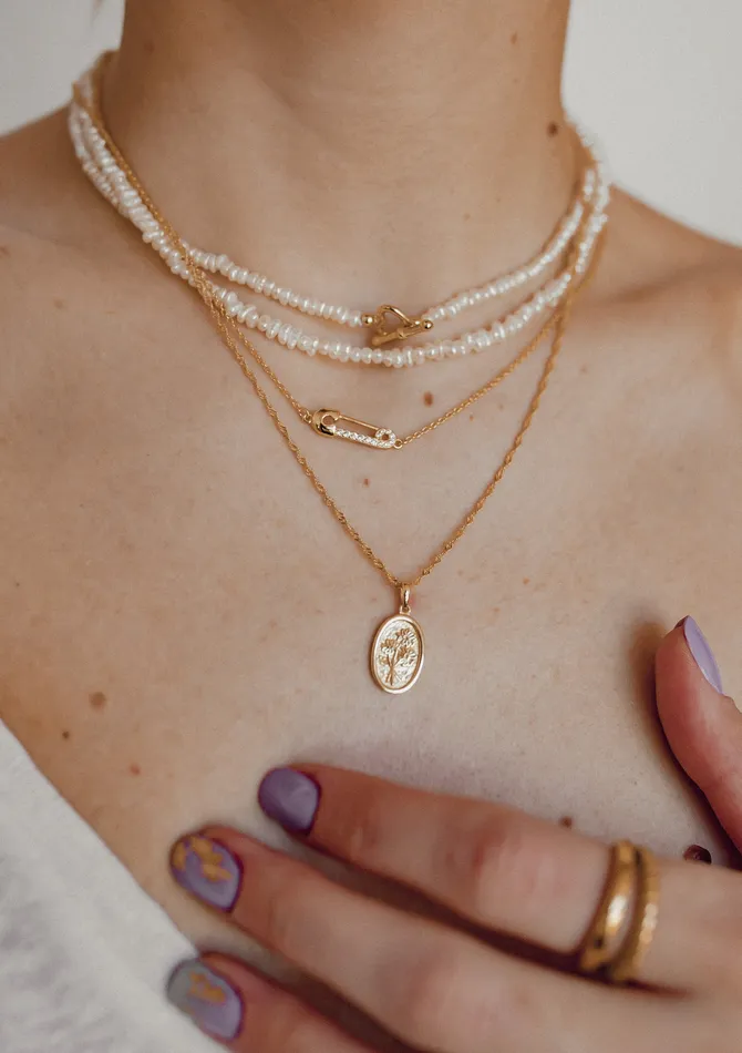 Hey Happiness Necklaces Pearl Heart Sterling Silver Clasp Choker Necklace Gold Hey Happiness Necklaces Pearl Heart Sterling Silver Clasp Choker Necklace Gold