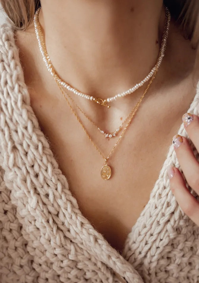 Hey Happiness Necklaces Pearl Heart Sterling Silver Clasp Choker Necklace Gold Hey Happiness Necklaces Pearl Heart Sterling Silver Clasp Choker Necklace Gold