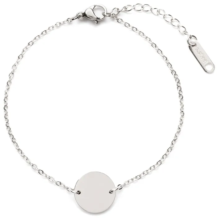 Hey Happiness Simple Circle Bracelet Silver Bracelets