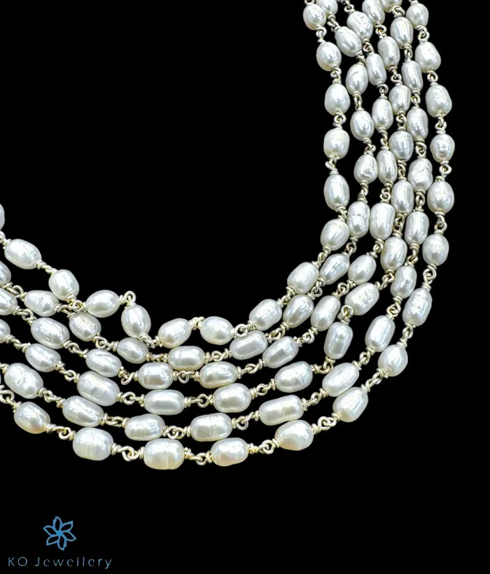 Jaipur Necklaces The Naina Silver Pearl Necklace