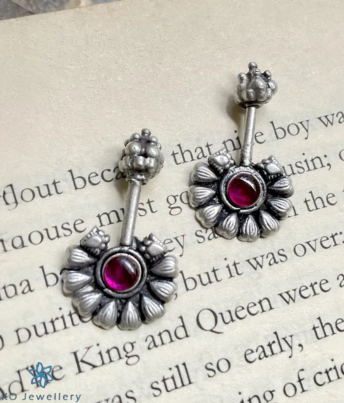Karwar Earrings The Kavya Silver Bugudi Earrings Piercing