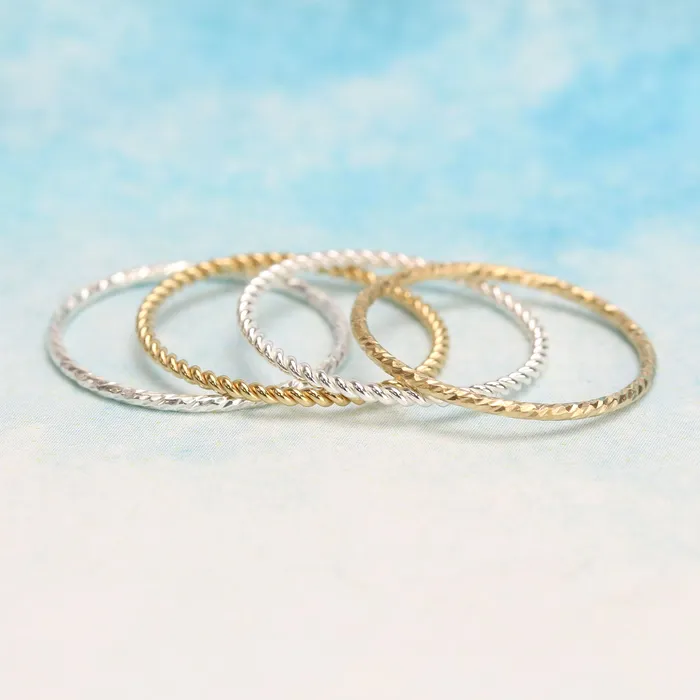 KS Rings Sterling Silver Twisted Stacking Ring SIZE 7