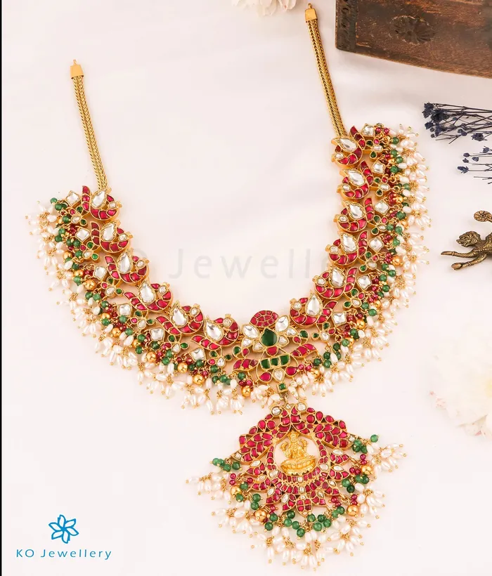 Kundan Necklaces The Vibha Silver Lakshmi KundanJadau Necklace