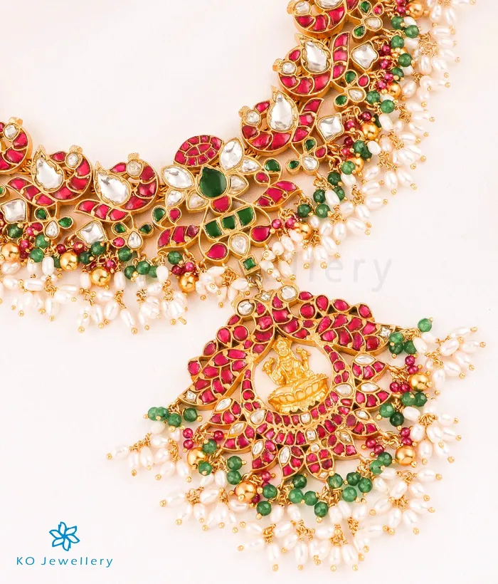 Kundan Necklaces The Vibha Silver Lakshmi KundanJadau Necklace