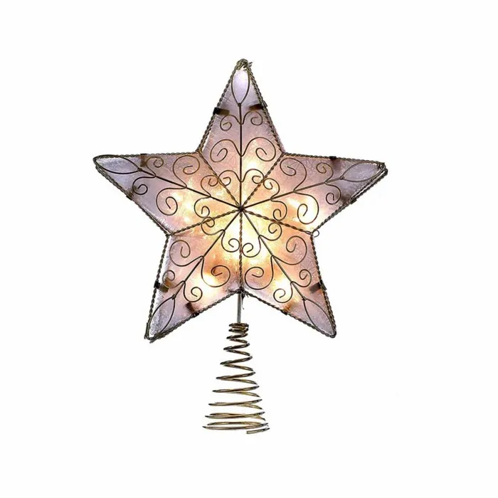 Kurt Adler Necklaces Kurt Adler 10L Gold Reflector Star Tree Topper