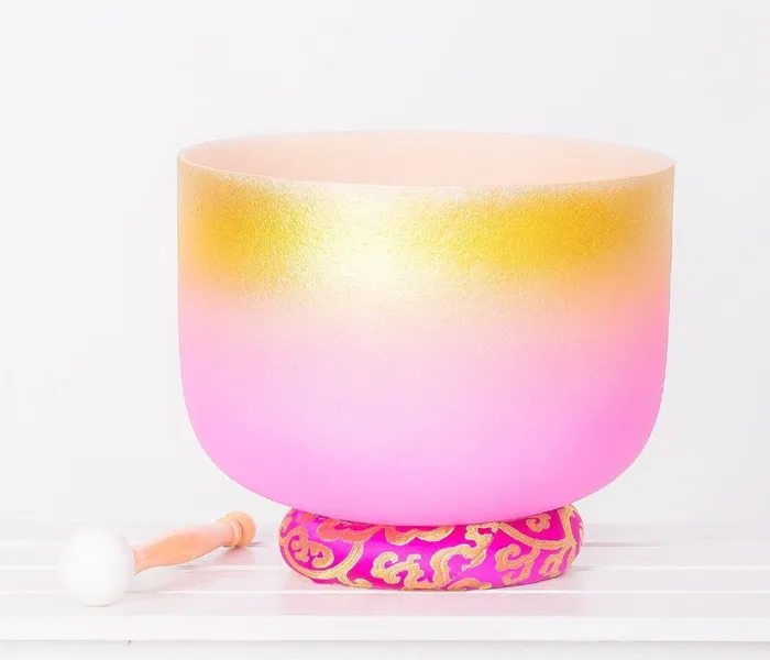 Life Changing Energy Rings 812 inch Pink Crystal Singing Bowl FREE Carrying Case Mallet and Oring