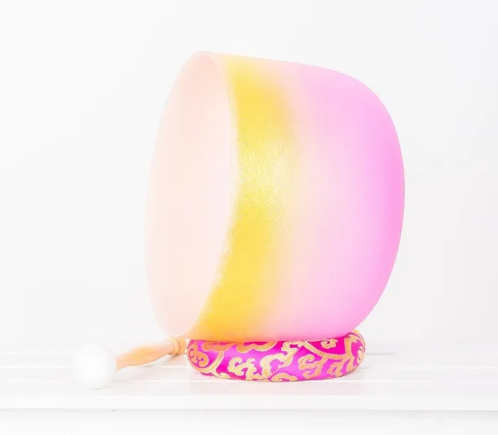 Life Changing Energy Rings 812 inch Pink Crystal Singing Bowl FREE Carrying Case Mallet and Oring