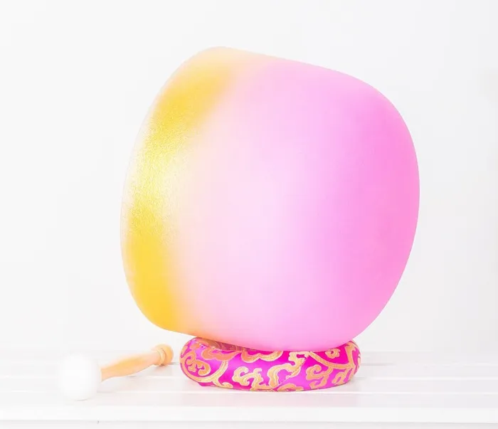 Life Changing Energy Rings 812 inch Pink Crystal Singing Bowl FREE Carrying Case Mallet and Oring