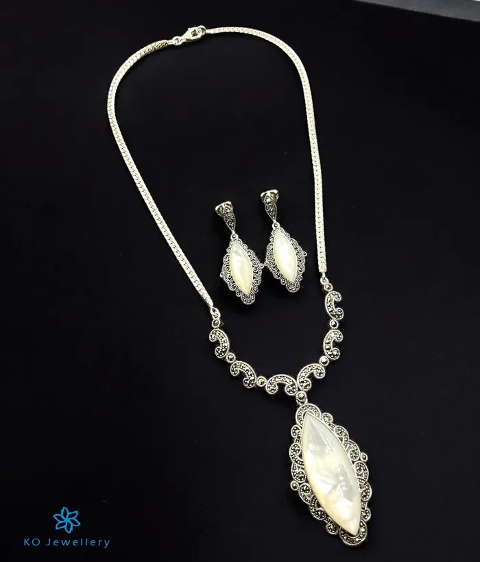 Marcasite Earrings The Madana Silver Marcasite Necklace Earrings