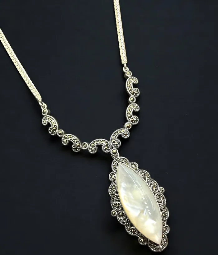 Marcasite Earrings The Madana Silver Marcasite Necklace Earrings