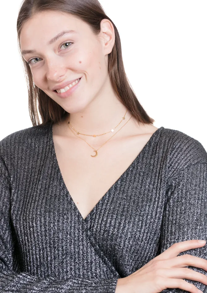 Moon Star Necklace Set Gold Hey Happiness Necklaces