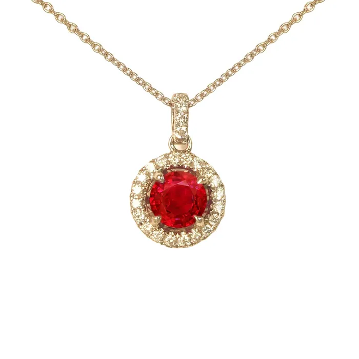 Necklaces 600 Carats Round Cut Ruby And Natural Earth Mined Diamonds Pendant Necklace Yg 14K GB Necklaces 600 Carats Round Cut Ruby And Natural Earth Mined Diamonds Pendant Necklace Yg 14K GB